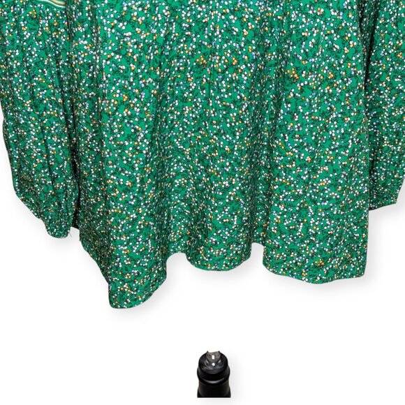 Max Studio Green Floral Peasant Bohemian Blouse Tunic Top Womens Size 1X NWT - Picture 4 of 16